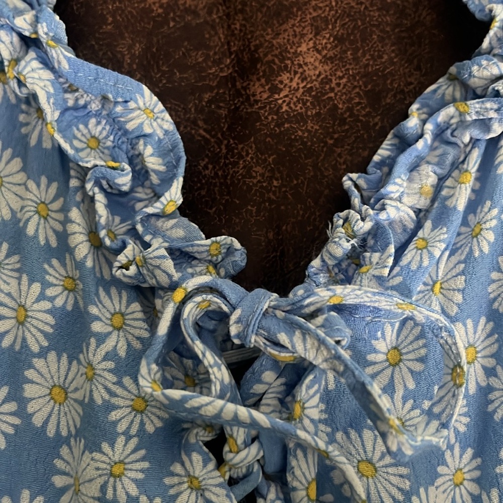 Women’s Forever 21 Sleeveless Blue, Ivory, & Yellow Sunflower Sundress. Size M. - Picture 5 of 11
